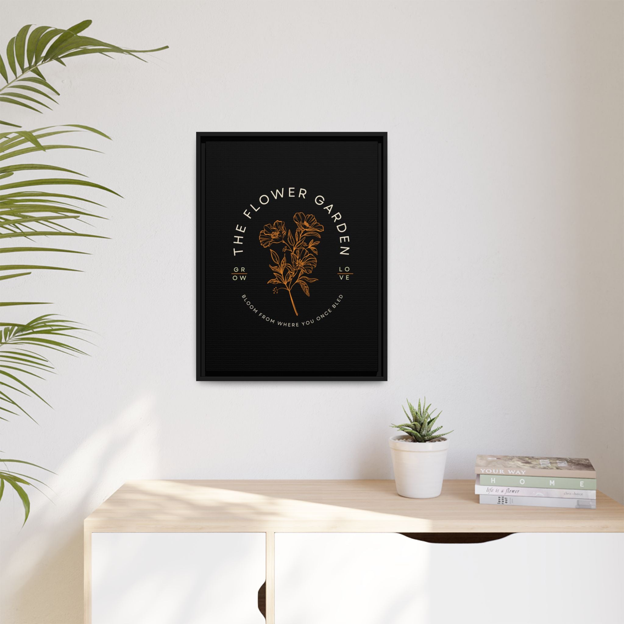 The Flower Garden Botanical Line Art Print | Growth & Renewal Wall Art