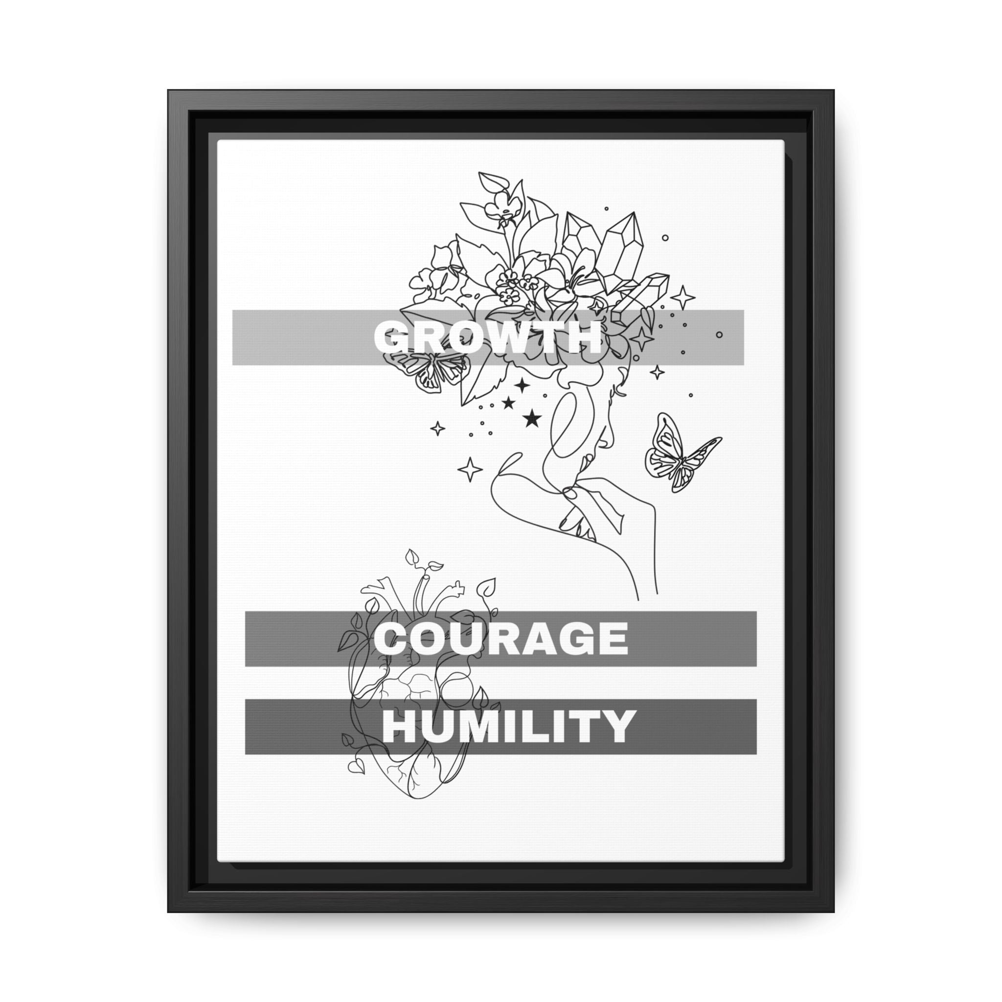 Strength Courage Humility Inspirational Art Print | Personal Growth Wall Art