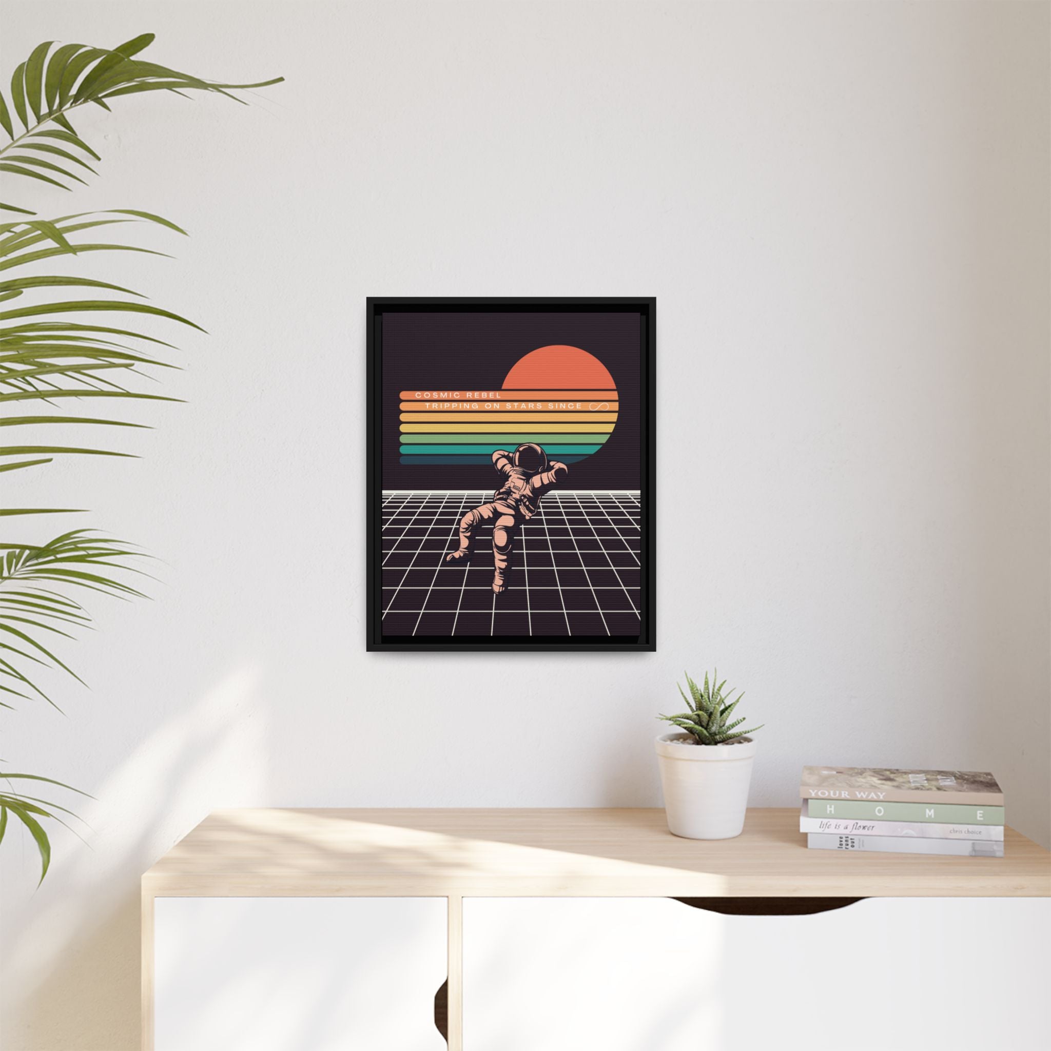 Retro Cosmic Rebel Astronaut Art Print | Vintage Space Aesthetic Wall Art