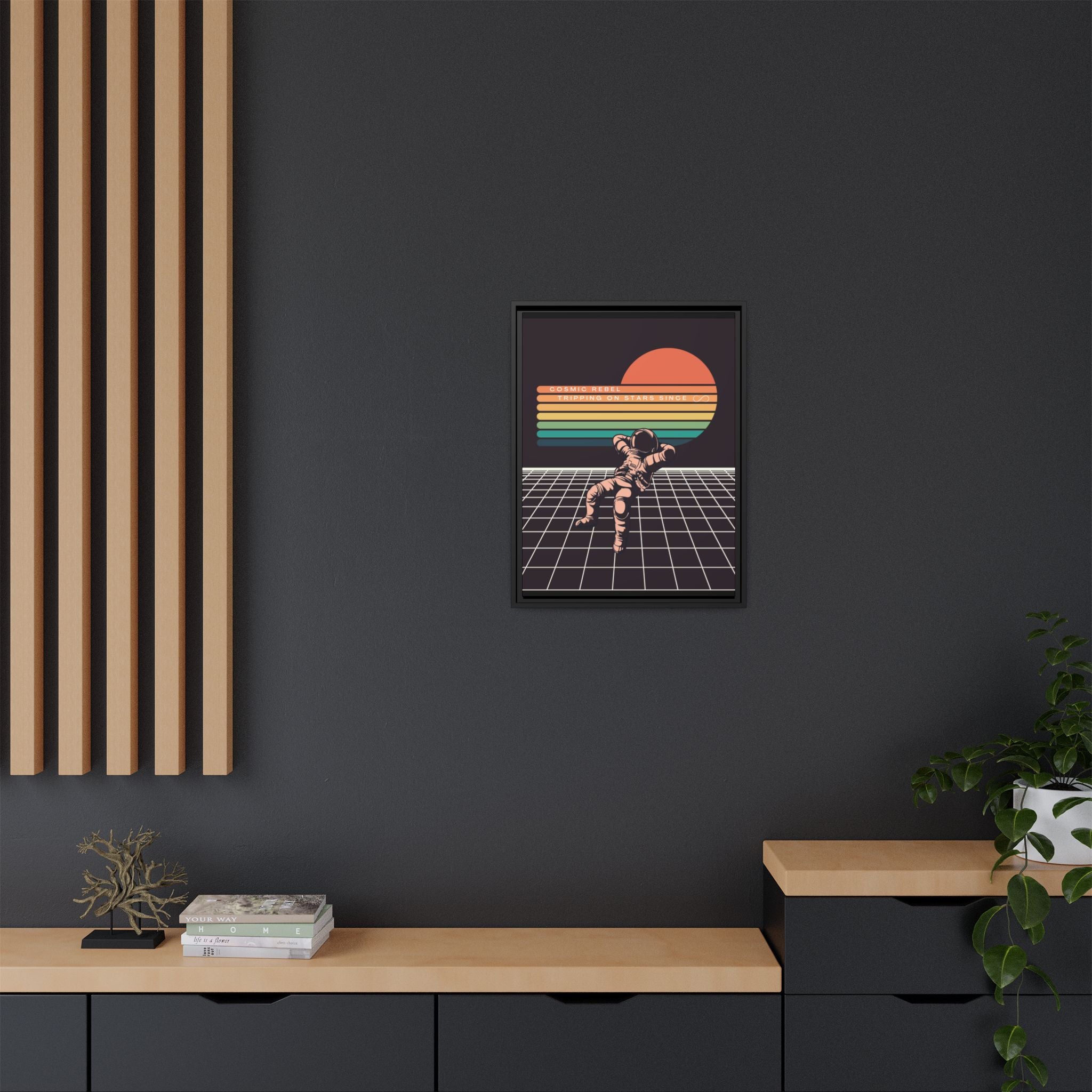 Retro Cosmic Rebel Astronaut Art Print | Vintage Space Aesthetic Wall Art