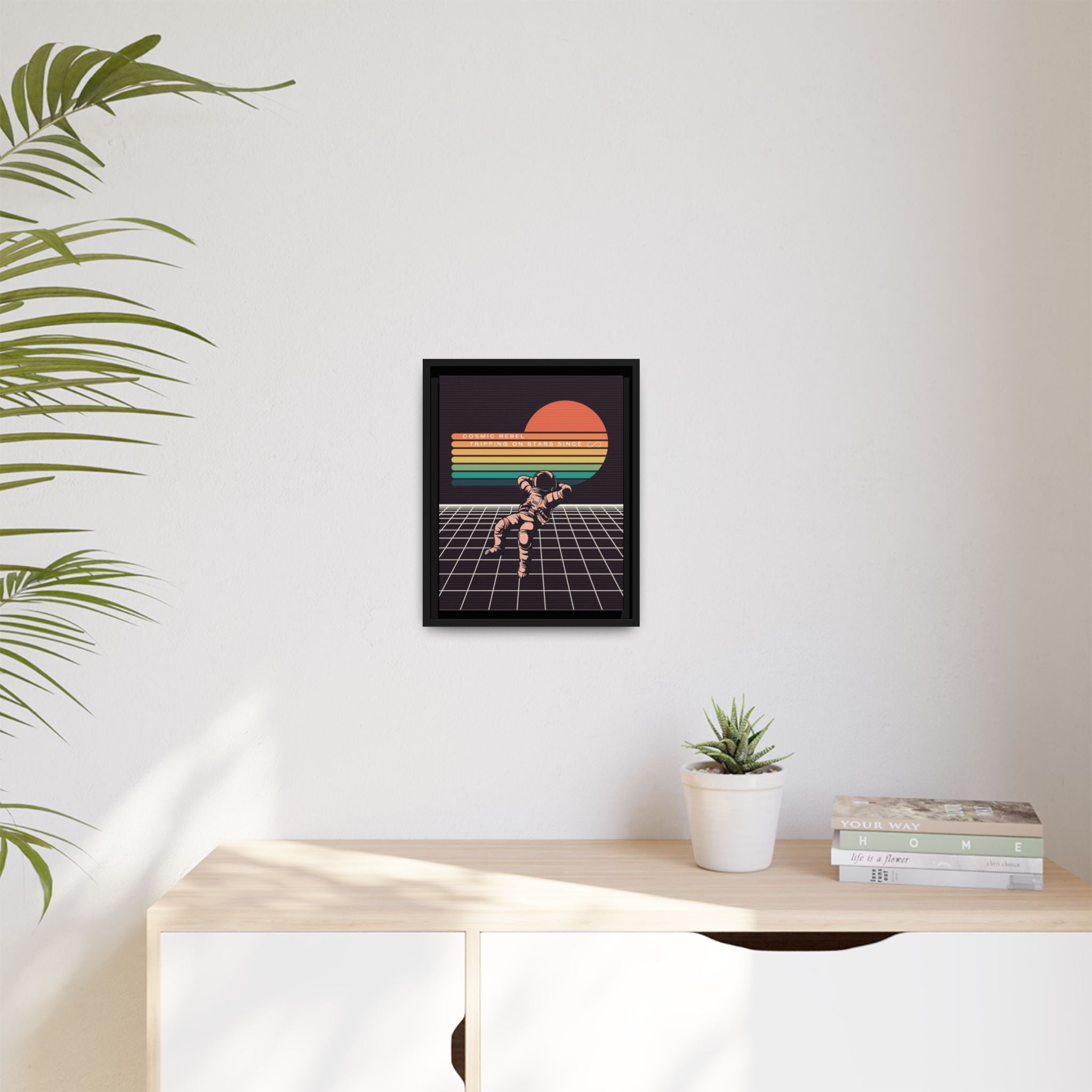 Retro Cosmic Rebel Astronaut Art Print | Vintage Space Aesthetic Wall Art