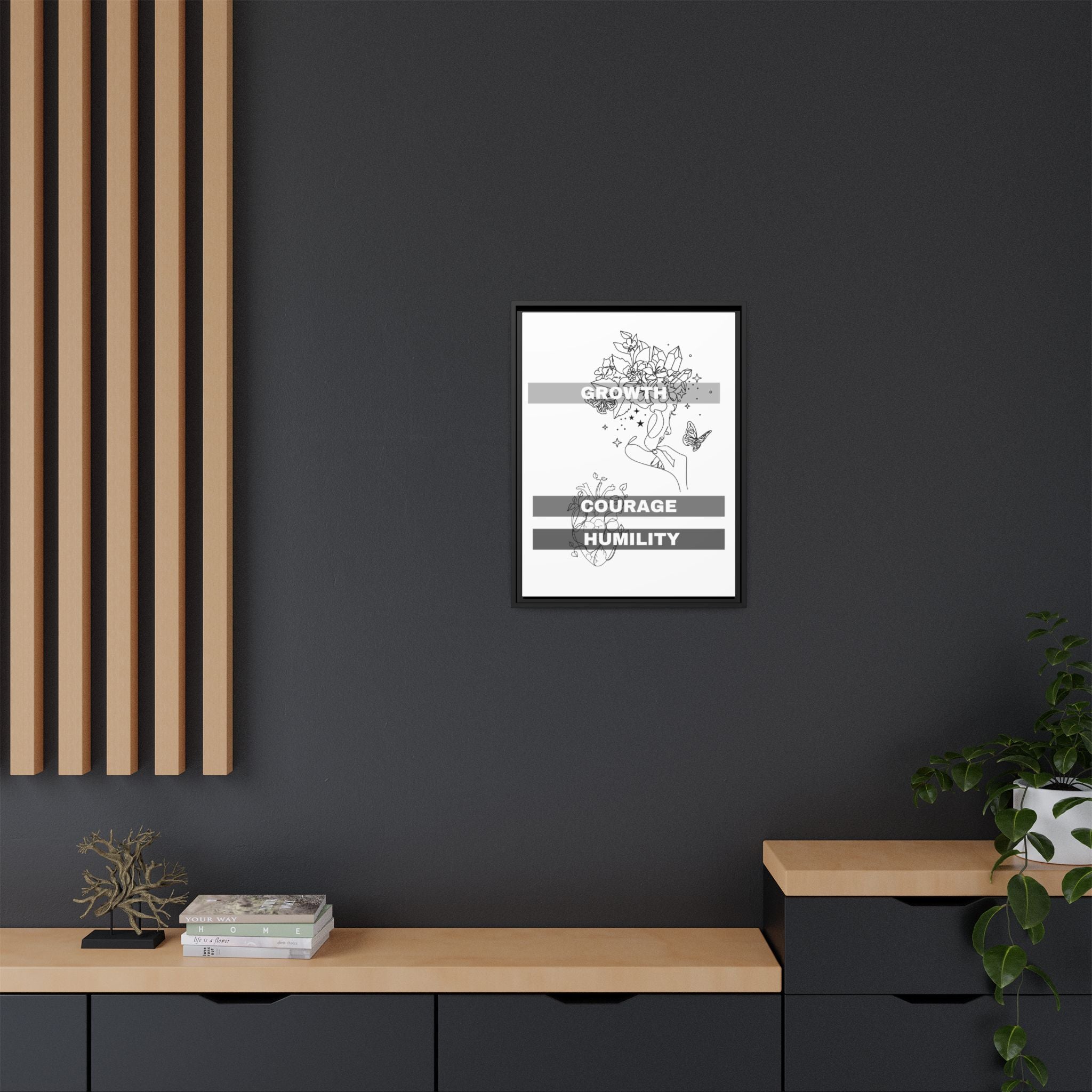 Strength Courage Humility Inspirational Art Print | Personal Growth Wall Art