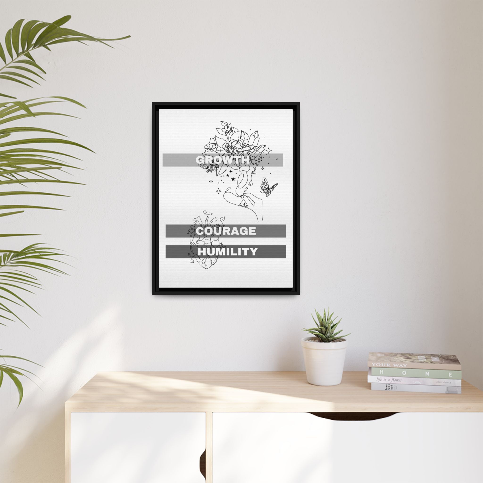 Strength Courage Humility Inspirational Art Print | Personal Growth Wall Art